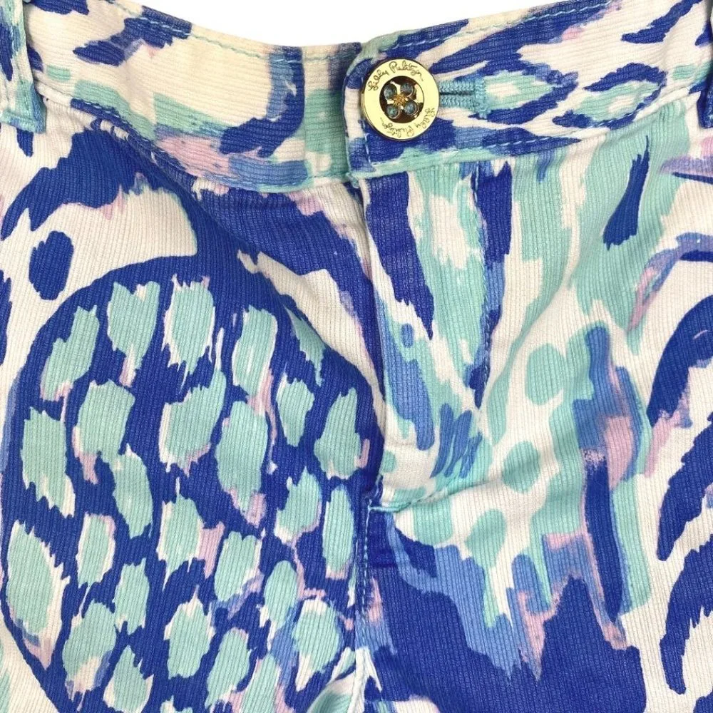 Lilly Pulitzer Short Pineapple Print White, Blue, Aqua 14 - Picture 2 of 6